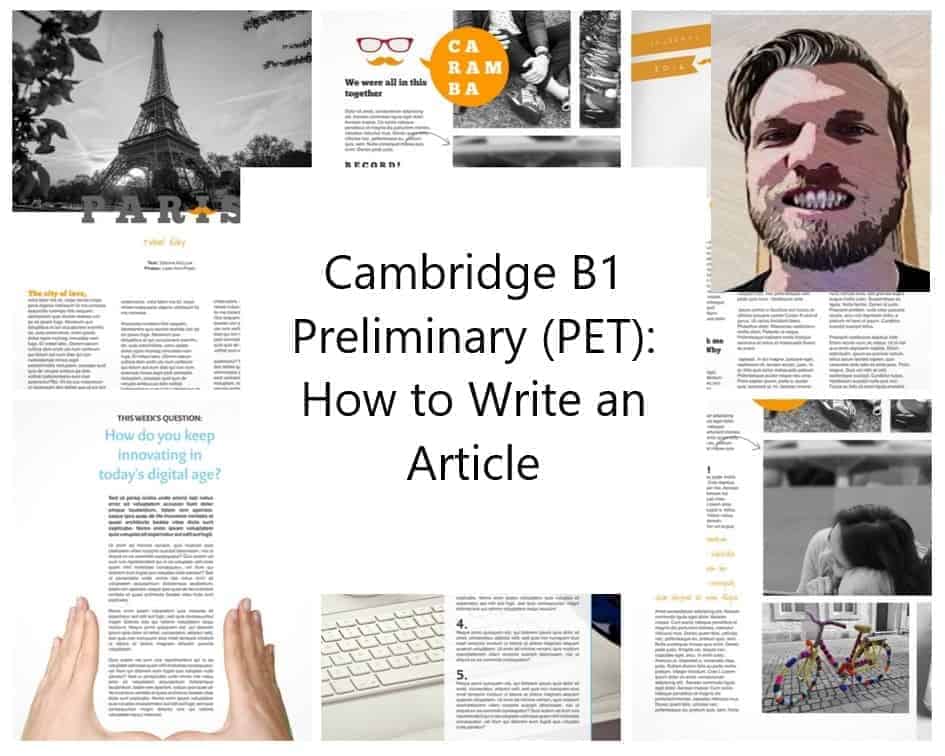 Cambridge B1 Preliminary (PET) - How to Write an Article