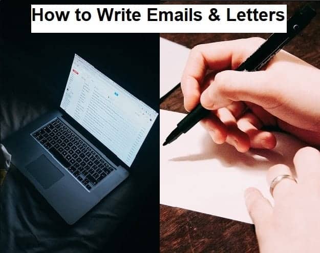 How to Write Emails & Letters - Image of a laptop and someone handwriting a letter
