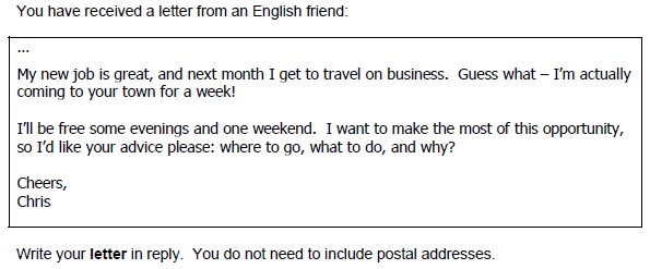 C1 Advanced - Example letter writing task
